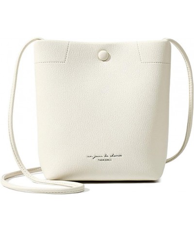 Women Bucket Bag Faux Leather Crossbody Shoulder Bag Small Tote Purse Cream $19.87 Totes