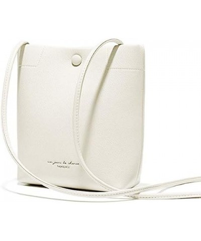 Women Bucket Bag Faux Leather Crossbody Shoulder Bag Small Tote Purse Cream $19.87 Totes