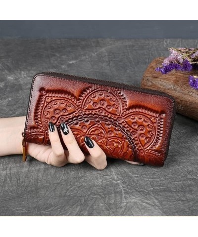 Woman Wallet Female Leather Purse Coin Women's Leather Wallets Purses and Handbags Colorful Wallet (Color : A, Size : 19.5 * ...