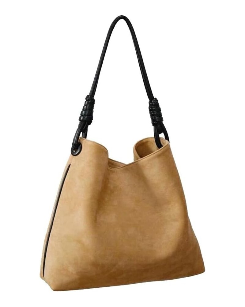 Suede Hobo Bag for Women Vintage Shoulder Bag Work Bag Casual Purses Daily Bag Satchel Light Brown $13.76 Shoulder Bags