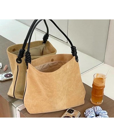 Suede Hobo Bag for Women Vintage Shoulder Bag Work Bag Casual Purses Daily Bag Satchel Light Brown $13.76 Shoulder Bags