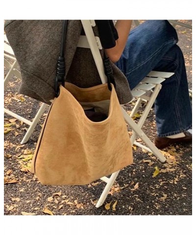 Suede Hobo Bag for Women Vintage Shoulder Bag Work Bag Casual Purses Daily Bag Satchel Light Brown $13.76 Shoulder Bags