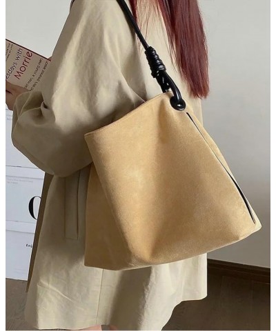 Suede Hobo Bag for Women Vintage Shoulder Bag Work Bag Casual Purses Daily Bag Satchel Light Brown $13.76 Shoulder Bags