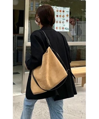 Suede Hobo Bag for Women Vintage Shoulder Bag Work Bag Casual Purses Daily Bag Satchel Light Brown $13.76 Shoulder Bags