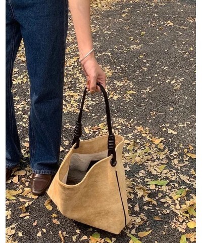 Suede Hobo Bag for Women Vintage Shoulder Bag Work Bag Casual Purses Daily Bag Satchel Light Brown $13.76 Shoulder Bags