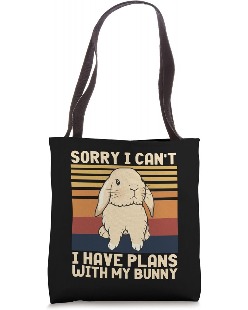 Funny Rabbit Sorry I Can't I Have Plans With My Bunny Easter Tote Bag $11.04 Totes