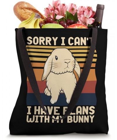 Funny Rabbit Sorry I Can't I Have Plans With My Bunny Easter Tote Bag $11.04 Totes