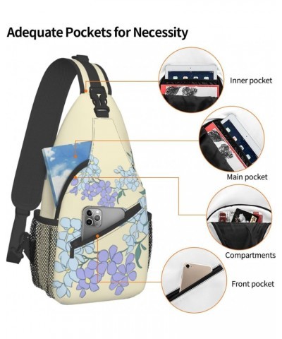 Cross chest bag diagonally Fresh Orchids pattern Suitable For Men And Women outdoor hiking Work Daily travel trips, Black, On...