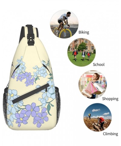 Cross chest bag diagonally Fresh Orchids pattern Suitable For Men And Women outdoor hiking Work Daily travel trips, Black, On...