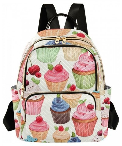 Cupcake Motif Women Daypack Purse, Womens Casual Daypack, Women's Travel Backpack for Airplane, S Cupcake Motif-1 Small $13.5...