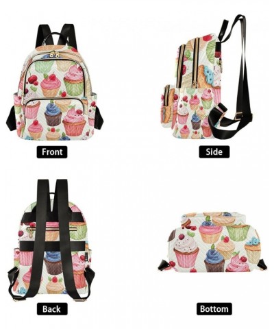 Cupcake Motif Women Daypack Purse, Womens Casual Daypack, Women's Travel Backpack for Airplane, S Cupcake Motif-1 Small $13.5...