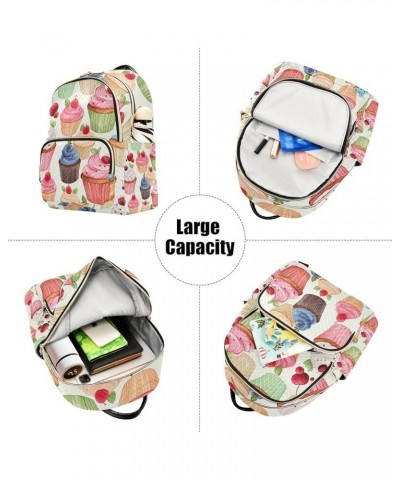 Cupcake Motif Women Daypack Purse, Womens Casual Daypack, Women's Travel Backpack for Airplane, S Cupcake Motif-1 Small $13.5...