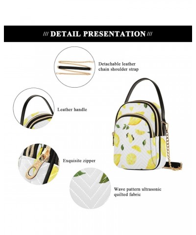 Watercolour Lemon Crossbody Bag for Women Cell Phone Purse Wallet with Removable Chain Shoulder Handbag for Work Travel Phone...