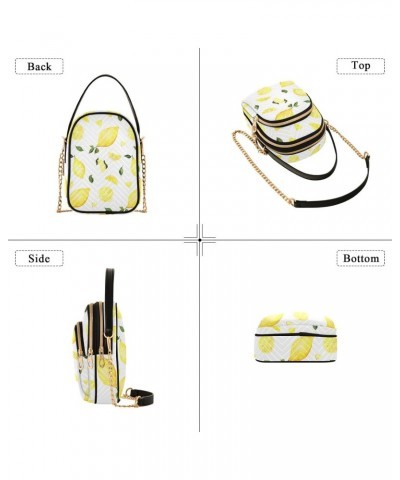 Watercolour Lemon Crossbody Bag for Women Cell Phone Purse Wallet with Removable Chain Shoulder Handbag for Work Travel Phone...