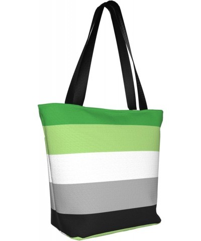 Aromantic Pride Flag LGBTQ Women'S Casual One Shoulder Carry Shopping Bag Large Capacity Working Storage Handbag $17.22 Shoul...