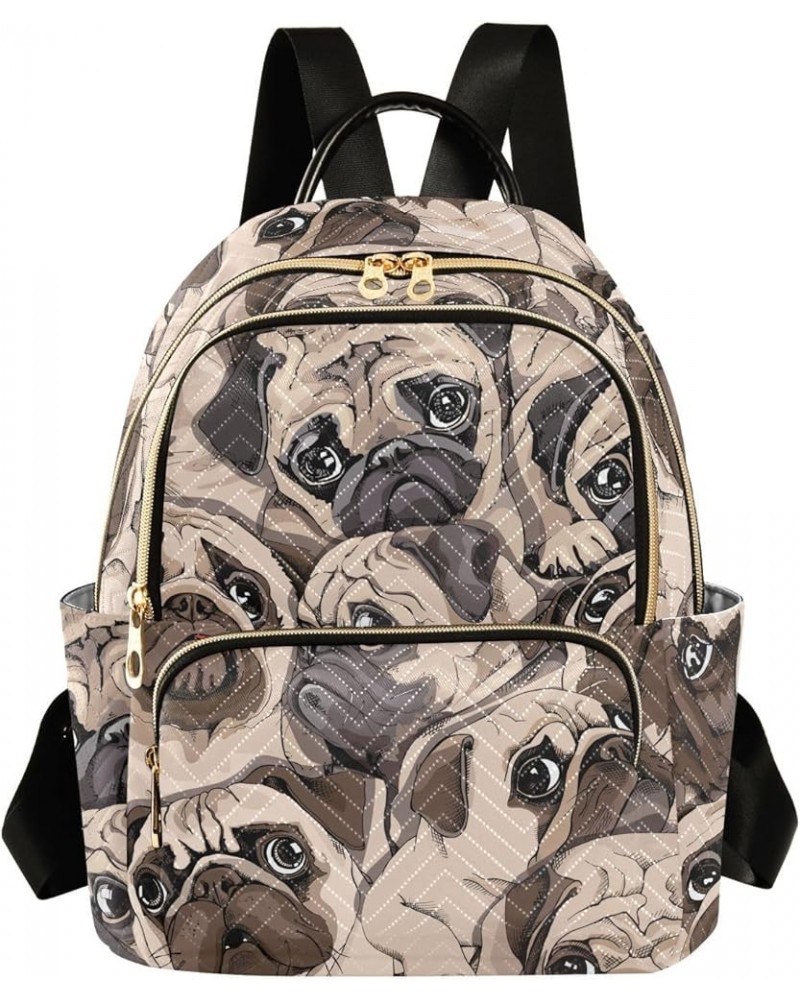 Portrait Pugs Backpack Purse for Women Anti-theft Small Fashion Travel Backpack Hiking Sports Ladies Daypack,M Medium $19.59 ...