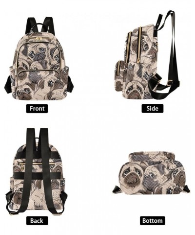 Portrait Pugs Backpack Purse for Women Anti-theft Small Fashion Travel Backpack Hiking Sports Ladies Daypack,M Medium $19.59 ...