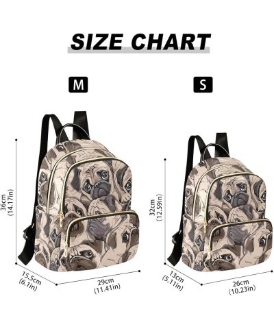 Portrait Pugs Backpack Purse for Women Anti-theft Small Fashion Travel Backpack Hiking Sports Ladies Daypack,M Medium $19.59 ...