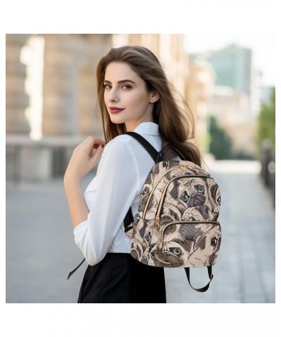 Portrait Pugs Backpack Purse for Women Anti-theft Small Fashion Travel Backpack Hiking Sports Ladies Daypack,M Medium $19.59 ...