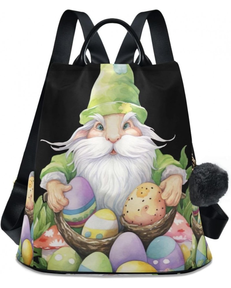 Easter Gnome Colorful Egg Womens Backpack Purse Shoulder Bag Travel Backpack Bookbag Casual Satchel Bags for Travel Work Wome...