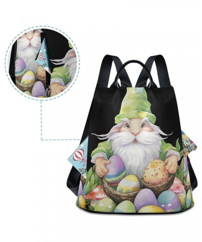 Easter Gnome Colorful Egg Womens Backpack Purse Shoulder Bag Travel Backpack Bookbag Casual Satchel Bags for Travel Work Wome...