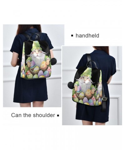 Easter Gnome Colorful Egg Womens Backpack Purse Shoulder Bag Travel Backpack Bookbag Casual Satchel Bags for Travel Work Wome...