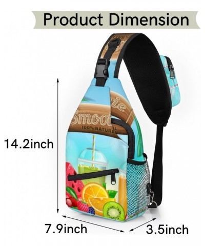 Fruits Juices Sling Bag for Women Crossbody Backpack Purse Shoulder Casual Daypack Cross Body Bags for Travel Cycling Hiking ...