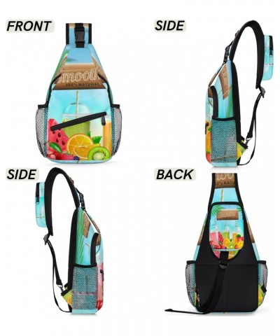 Fruits Juices Sling Bag for Women Crossbody Backpack Purse Shoulder Casual Daypack Cross Body Bags for Travel Cycling Hiking ...