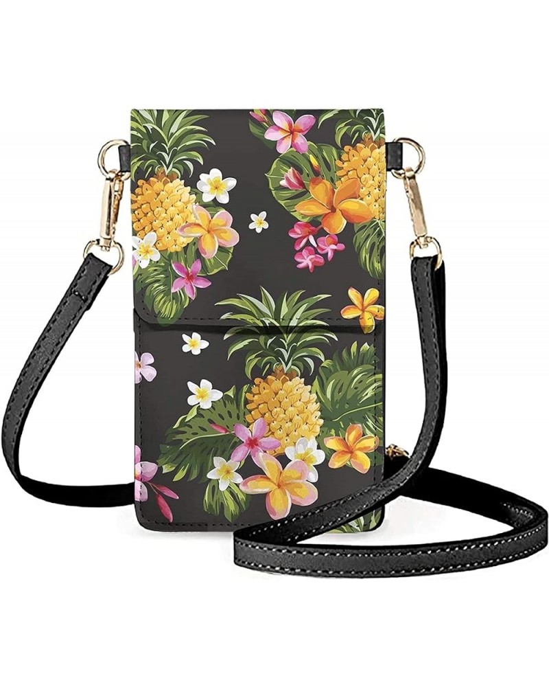 Small Crossbody Bags Cell Phone Purse for Women With Clear Window Touch Screen Purse Pineapple $9.84 Shoulder Bags