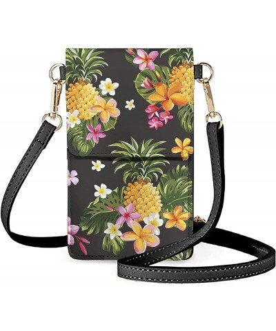 Small Crossbody Bags Cell Phone Purse for Women With Clear Window Touch Screen Purse Pineapple $9.84 Shoulder Bags