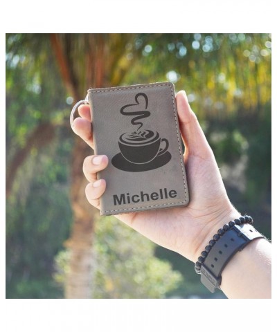 ID Holder Wallet, Music Staff Heart, Personalized Engraving Included (Rustic) Light Brown $11.48 Wallets