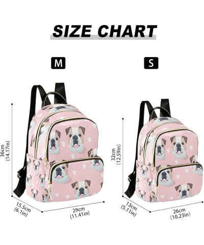 Pink Heart Pug Dog Women Backpack Purse Ladies Fashion Shoulder Bag Daypack Travel Bag 10L Small $15.75 Backpacks