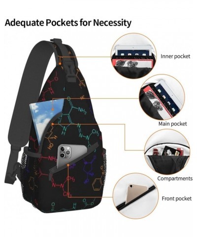 Durable Adjustable Outdoor Hiking Colorful Lines Art Print Cross Chest Bag Diagonally Single Shoulder Backpack Color Formula ...