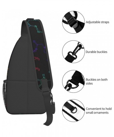 Durable Adjustable Outdoor Hiking Colorful Lines Art Print Cross Chest Bag Diagonally Single Shoulder Backpack Color Formula ...