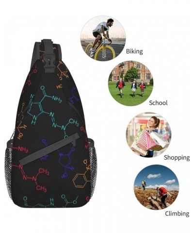 Durable Adjustable Outdoor Hiking Colorful Lines Art Print Cross Chest Bag Diagonally Single Shoulder Backpack Color Formula ...