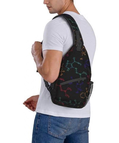 Durable Adjustable Outdoor Hiking Colorful Lines Art Print Cross Chest Bag Diagonally Single Shoulder Backpack Color Formula ...