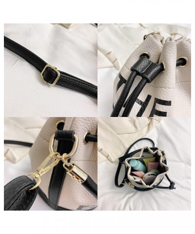 The Bucket Bag for Women, Small Leather Bucket Bag Purses, Crossbody/Handbag/Hobo Bag(7.9 * 7.9 * 8.3in) Splicing Black $17.6...