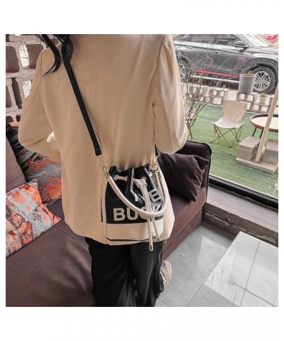 The Bucket Bag for Women, Small Leather Bucket Bag Purses, Crossbody/Handbag/Hobo Bag(7.9 * 7.9 * 8.3in) Splicing Black $17.6...