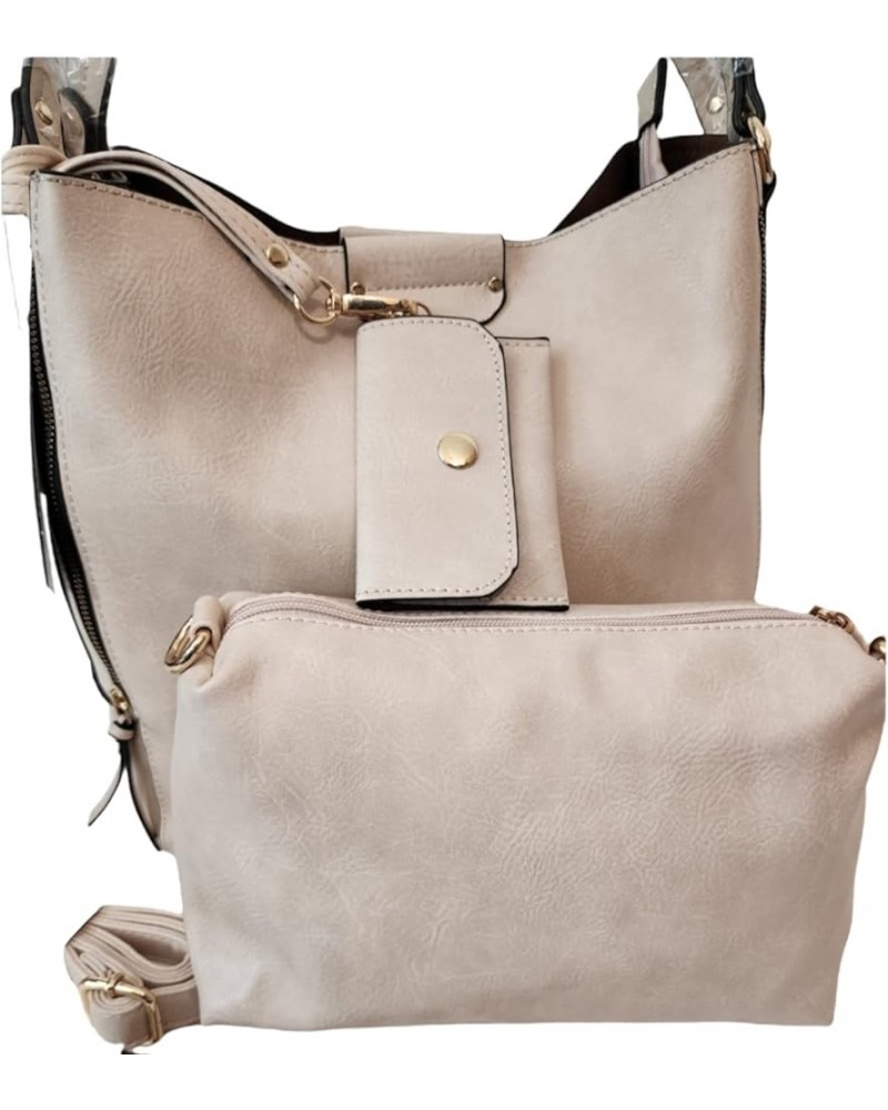 Hobo Style Purse 3 N 1 with smaller crossbody/sling and cardholder White $30.09 Hobo Bags