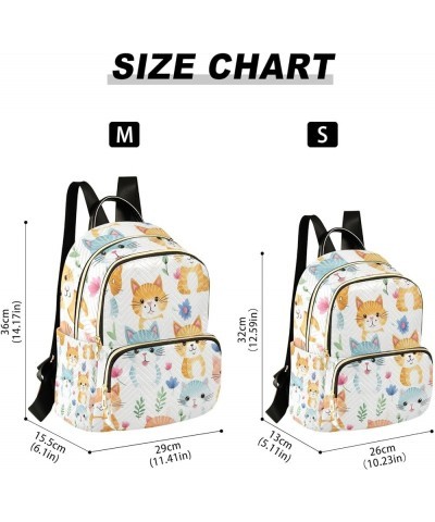 Small Backpack Purse for Women, Cute Cat Flowers Travel Bag Casual Daypack Shoulder Bag Medium $20.87 Backpacks