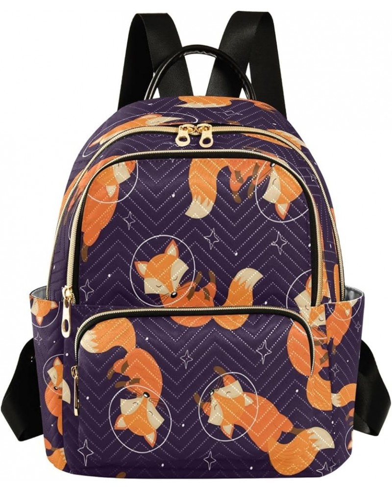 Space Fox Fashion Backpack Purse Ladies Fashion Rucksack Travel Shoulder Bag Casual Daily Backpack Medium $17.39 Backpacks