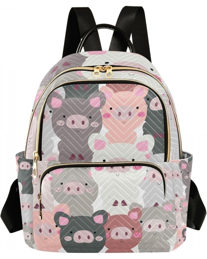 Women Backpack Cartoon Pig Anti-Theft Travel Backpack with Luggage Belt Lightweight Handbag Lady Purse Roomy Double Zipper We...