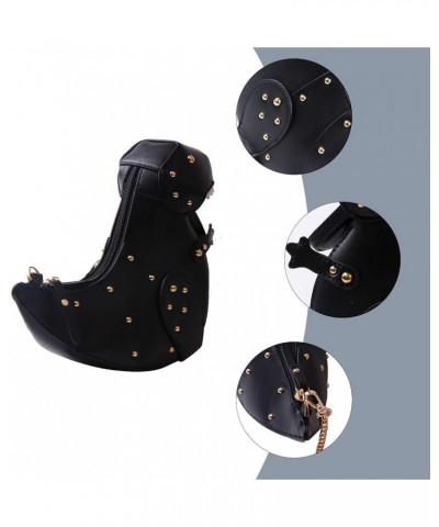 Women Dinosaur Shape Shoulder Bag Rivet Chic Purse Whale Animal Bags Novelty Crossbody Bags For Girls Black $25.21 Totes