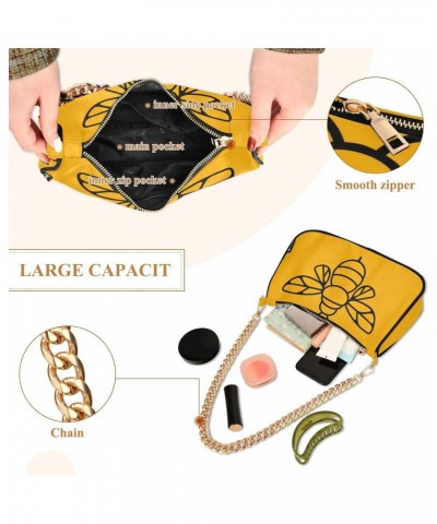 Shoulder Bag for Women Purse Clutch Bee on Yellow Chain Shoulder Tote Handbag with Zipper Closure(238ri4f) $19.19 Shoulder Bags