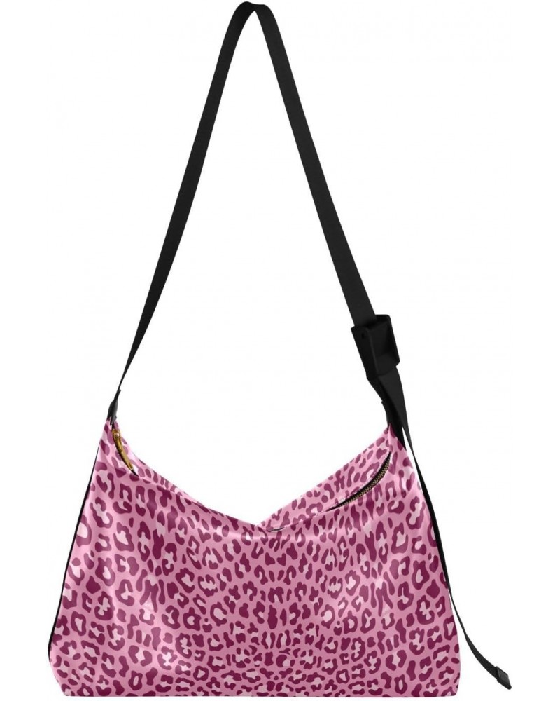 Leopards Skin Shoulder Bag Large Slouchy Hobo Bag for Women Men Waterproof PU Leather Crossbody Handbag Casual Tote with Adju...