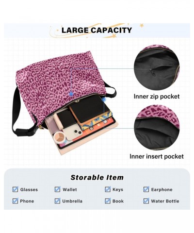 Leopards Skin Shoulder Bag Large Slouchy Hobo Bag for Women Men Waterproof PU Leather Crossbody Handbag Casual Tote with Adju...