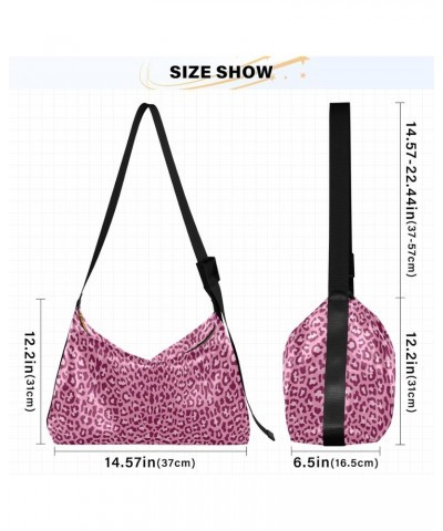 Leopards Skin Shoulder Bag Large Slouchy Hobo Bag for Women Men Waterproof PU Leather Crossbody Handbag Casual Tote with Adju...