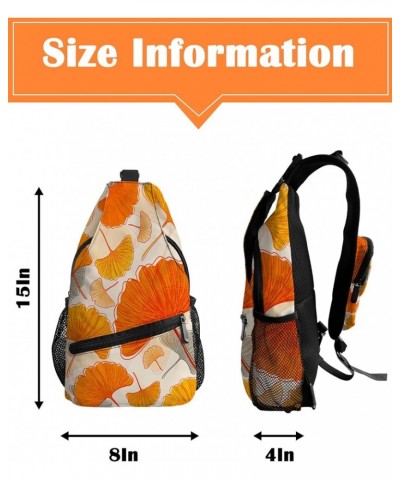 Sling Bag Crossbody Bag for Women Men Digital Image Green Leaf Plants Waterproof Hiking Backpack Lightweight Chest Shoulder B...