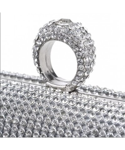 Rhinestone Evening Clutch Silver $23.19 Evening Bags