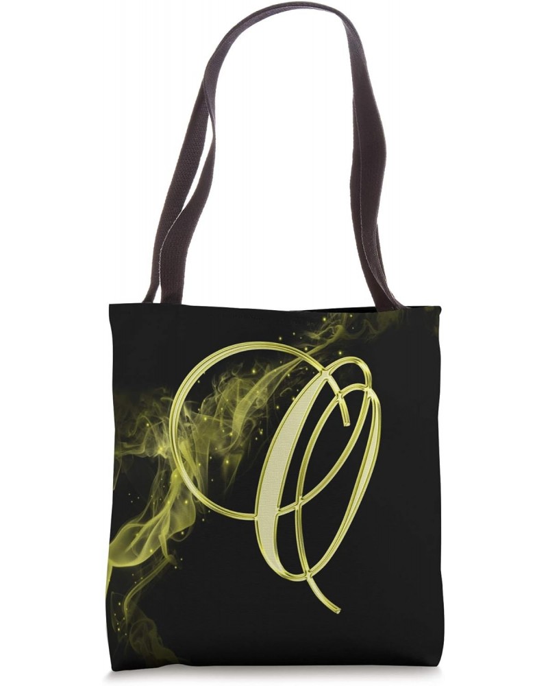 O Yellow Smoke Fire Lemon Black Initial Monogram Letter Name Tote Bag $10.71 Totes